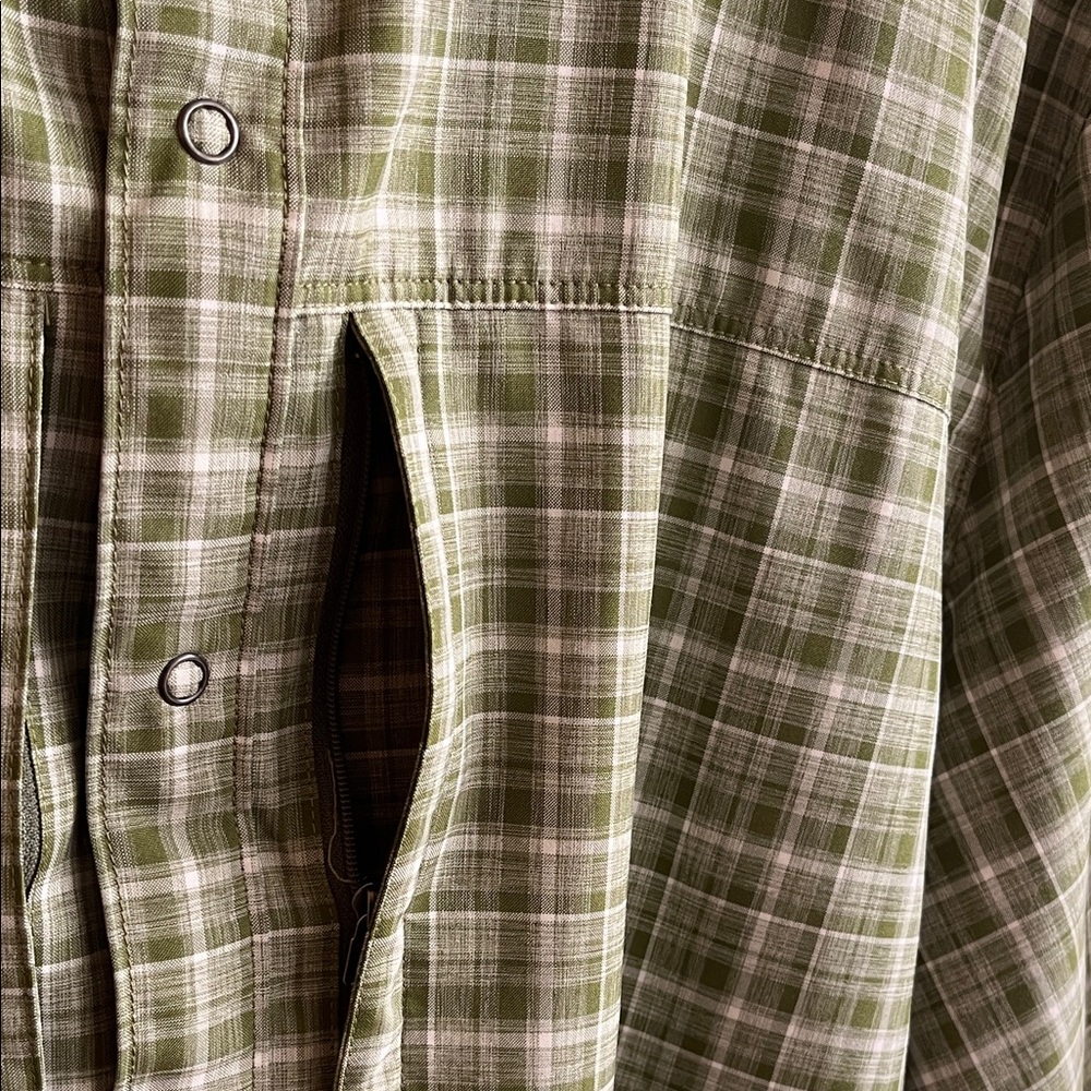 5.11 Tactical Green Plaid Button-Down Shirt - Picture 6 of 6